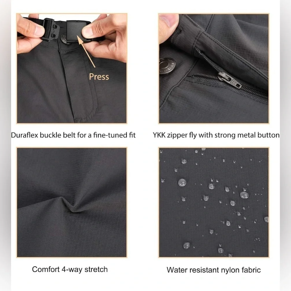 MIER Women’s Black Hiking Pants – Quick Dry, Stretch, Size 8